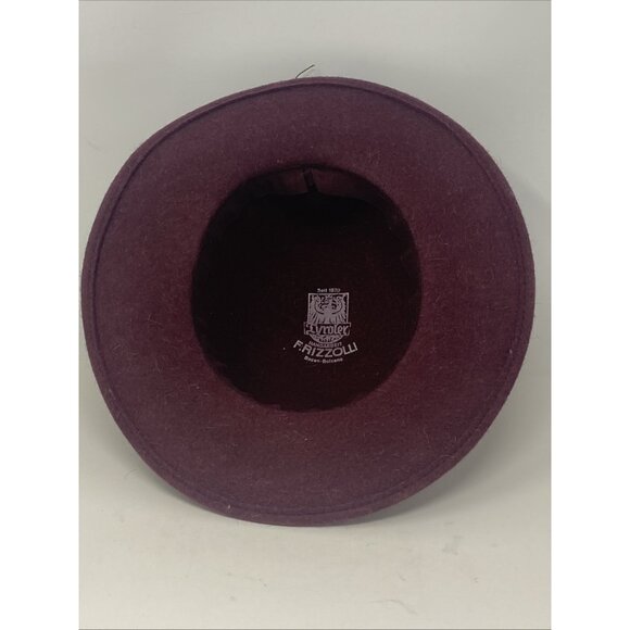 Womens Bavarian Alpine Tyrolean Wool Hat Hand Made in Italy F. Rizzolli Burgundy